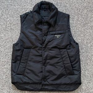 Prada Chic Oversized Padded Black Utilitarian Vest S